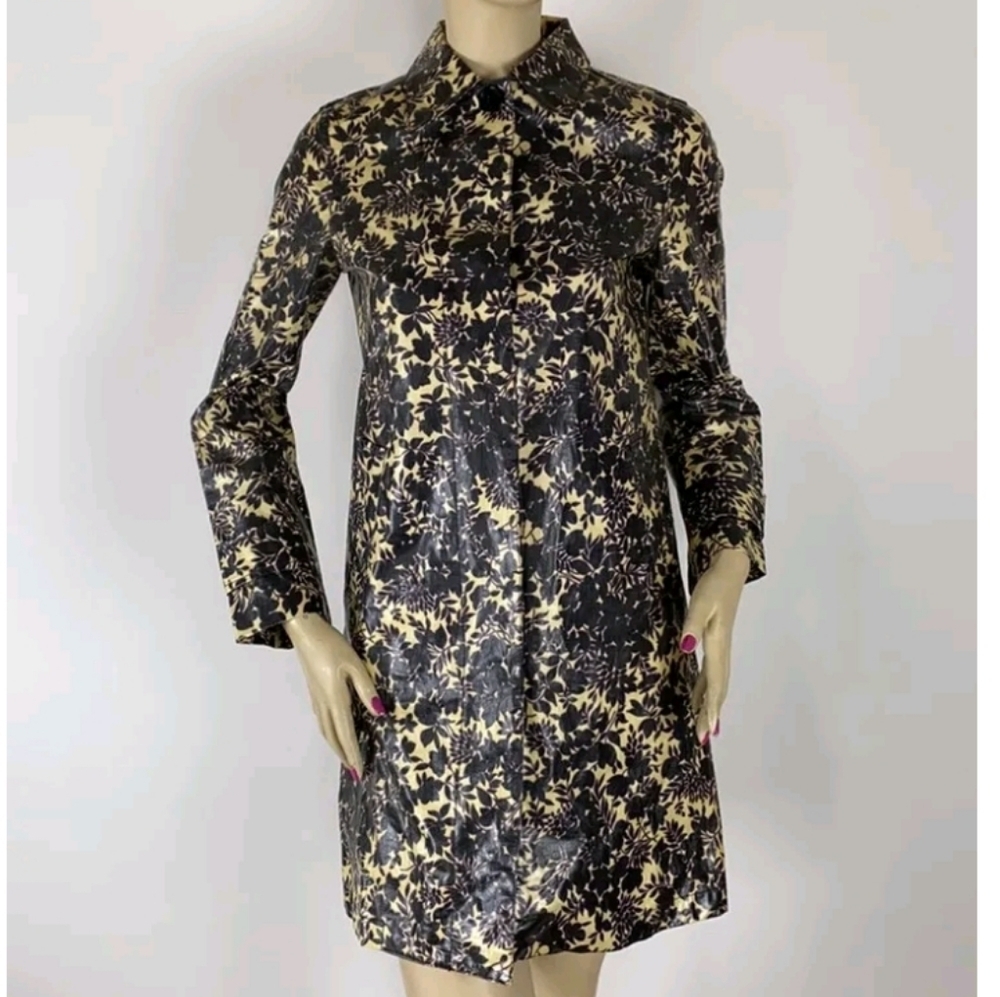 Marc Jacobs Purple/White Floral Patterned Rain Jacket Coat,Size S,Originally$298